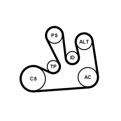 Kit de courroie d'accessoire (Courroie d’alternateur) CONTITECH 6PK1822 EXTRA K1